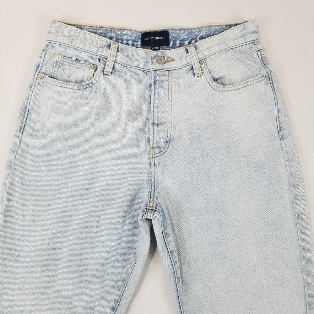 Lucky Brand Jeans Womens 6 28R Light Wash Drew Mom High Rise Tapered Denim Pants - Picture 4 of 15